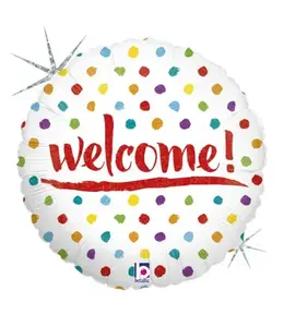 18 inch Welcome Dots Foil balloon