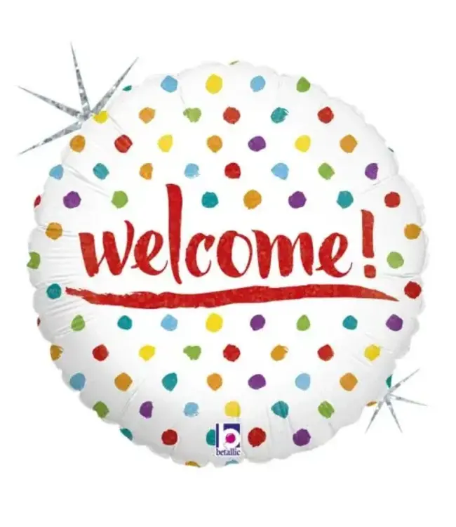 18 inch Welcome Dots Foil balloon