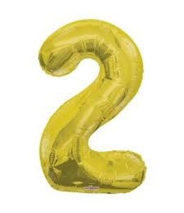 B.PARTY B.Party 34 Inch Balloon Number 2 Gold