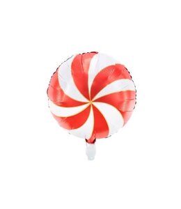 Party Deco 18 Inch Mylar Candy Swirl Balloon-Red