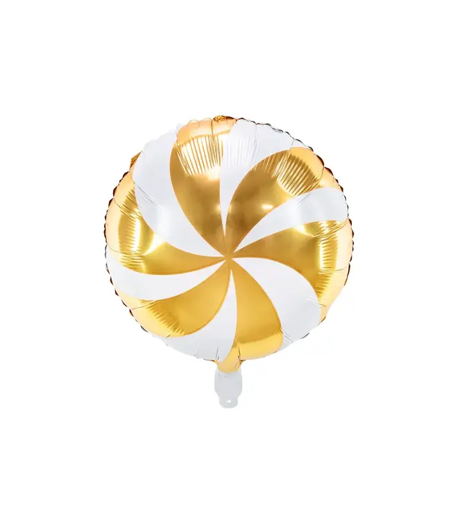 Party Deco 18 Inch Mylar Candy Swirl Balloon-Gold