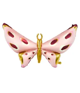 Party Deco 35 Inch Mylar Balloon-Pink & Gold Butterfly
