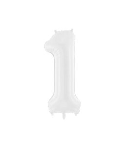 Party Deco 34 Inch Mylar Balloon Number 1 - White