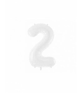 Party Deco 34 Inch mylar Balloon Number 2 - White