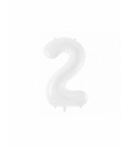 Party Deco Foil Balloon Number 2 - White
