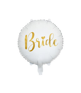 Party Deco 18 Inch Mylar Balloon -Bride  White