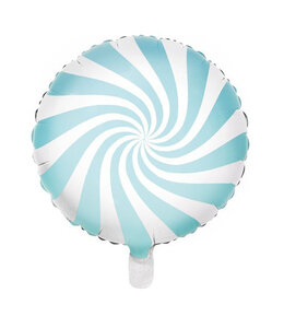 Party Deco 18 Inch Mylar Candy Swirl Balloon-Light Blue