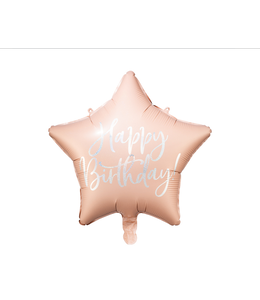 Party Deco Happy Birthday foil Balloon - Powder Pink