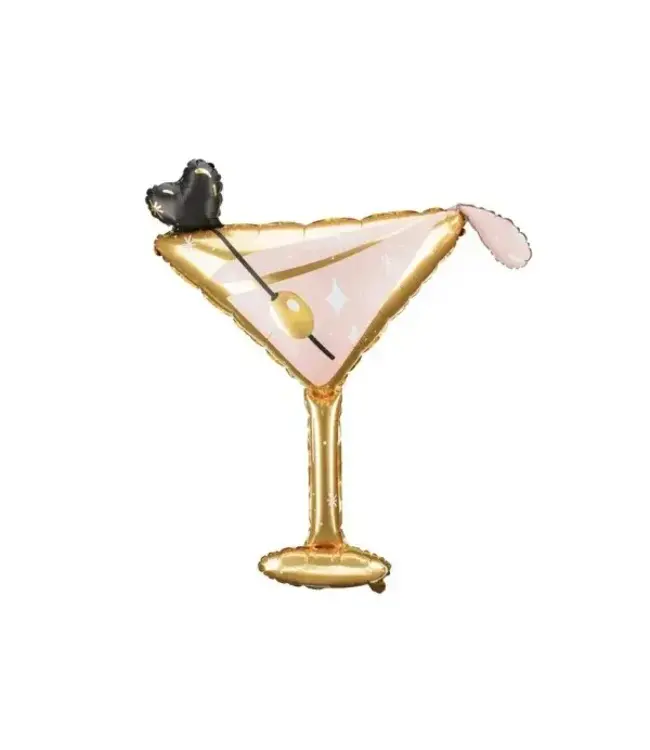Party Deco 50 Inch Mylar Balloon - Pink Martini Glass