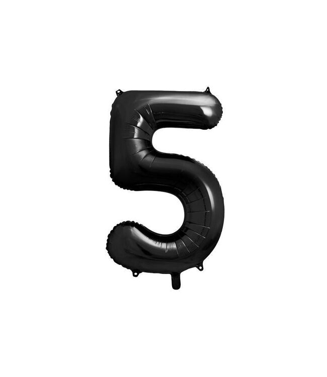 Party Deco Foil Balloon Number 5 - Black