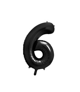 Party Deco 34 Inch Mylar Balloon Number 6 - Balck