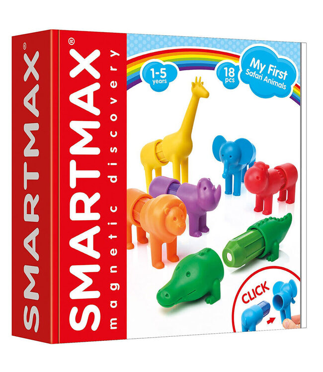 SMARMAX SmartMax-My First Safari Animals, Magnetic Discovery Play Set, 18 pcs