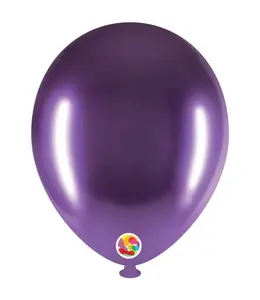 Balloonia 5 Inch Latex Chrome Balloons 100Pcs-Purple