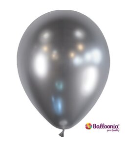 Balloonia 12 Inch Latex Chrome Balloons 50Pcs-Sliver