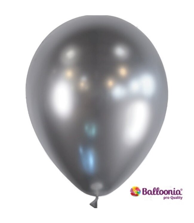 Balloonia 12 Inch Sliver Chrome Balloon 50Pcs