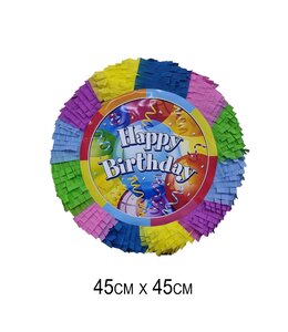 Pinata Round 45 cm-Happy Birthday