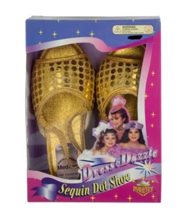 Rubies Costumes Shoes-Sequin Dot Gold L/Child