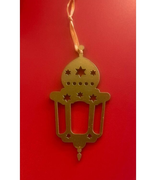 Mini  Acrylic Ornaments 10cm Set of 3 Lanterns-Gold
