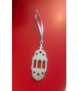 Mini  Acrylic Ornaments 10cm Set of 3 Lanterns-Silver