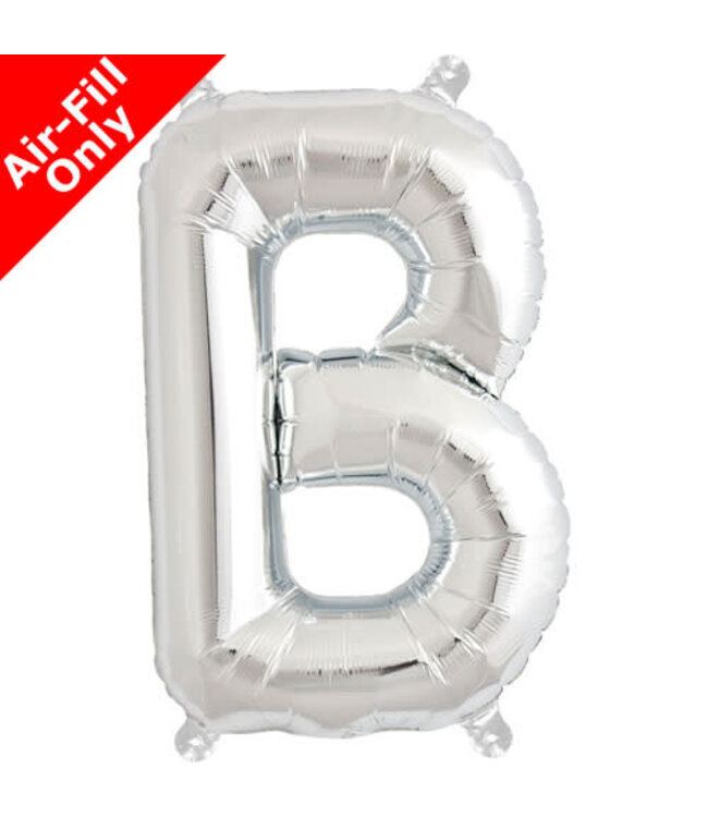 Ginger ray 16 Inch Airfill Balloon Letter B SIlver