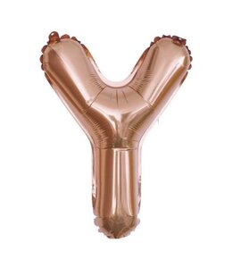 Partiesking 16 Inch Airfill Balloon Letter Y Rose Gold