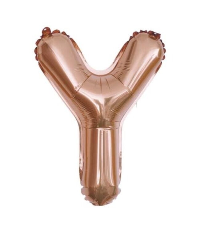 Partiesking 16 Inch Airfill Balloon Letter Y Rose Gold