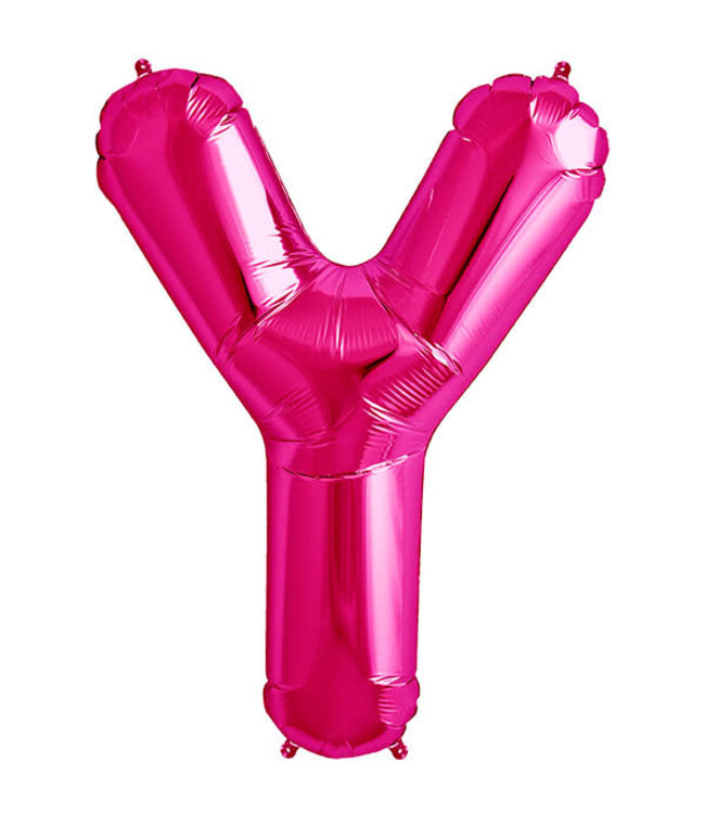 Ginger ray 16"Mylar Airfilled Balloon Rose Pink Letter Y