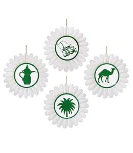 National Day 94 Mini Fan Decoration 5/pk