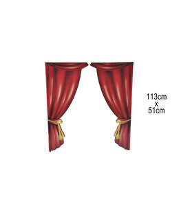 Cut Out Red Corner Curtain (113x51) cm