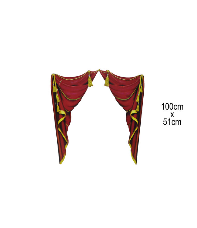 Cut Out Red Corner Curtain (100x51) cm