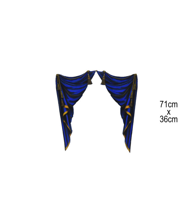 Cut Out Blue Corner Curtain (71x36) cm