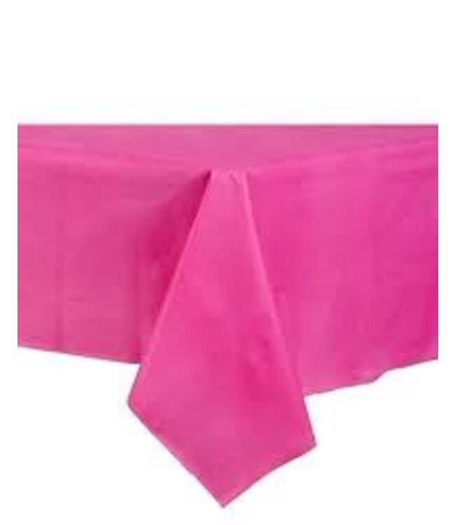Amscan Inc. 54" x 108" Plastic Table Cover - Bright Pink