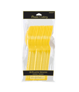 Amscan Inc. Plastic Spoons, Mid Ct. - Yellow Sunshine