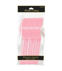 Amscan Inc. Plastic Spoons, Mid Ct. - New Pink