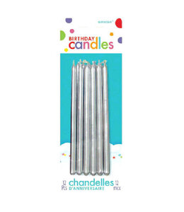 Amscan Inc. Silver Mini Taper Candles
