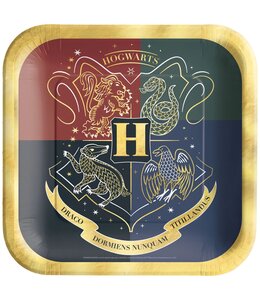 Amscan Inc. Harry Potter Hogwarts United 7" Metallic Square Plates