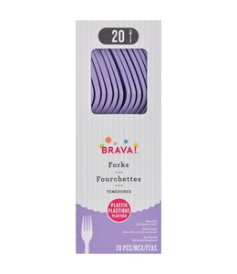 Amscan Inc. Reusable Plastic Forks Mid Count 20/pk - Lavender