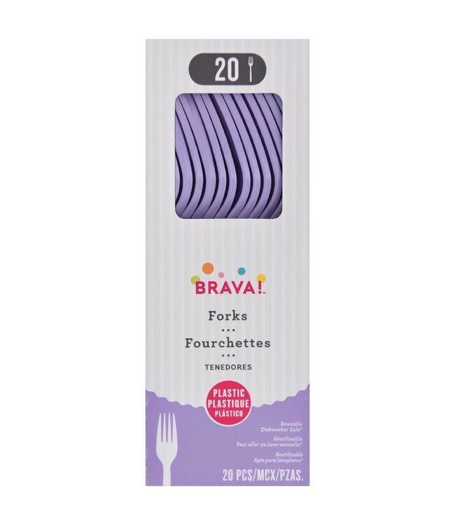 Amscan Inc. Reusable Plastic Forks Mid Count 20/pk - Lavender