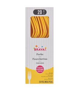 Amscan Inc. Reusable Plastic Forks Mid Count 20pk-Yellow Sunshine