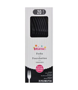 Amscan Inc. Reusable Plastic Forks Mid Count 20pk-Jet Black