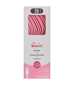 Amscan Inc. Reusable Plastic Forks Mid Count 20pk-New Pink