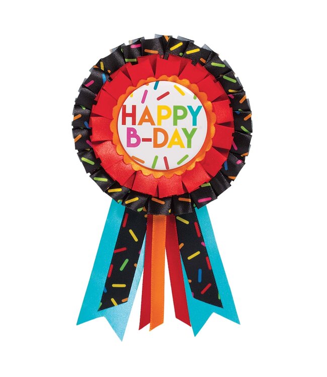 Amscan Inc. Happy B-Day Ribbon Button