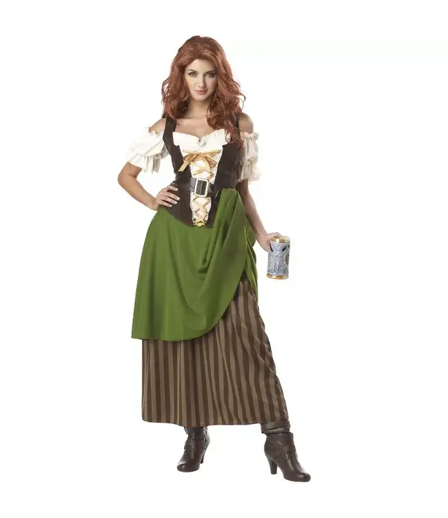 California Costumes Tavern Maiden Brown Dress
