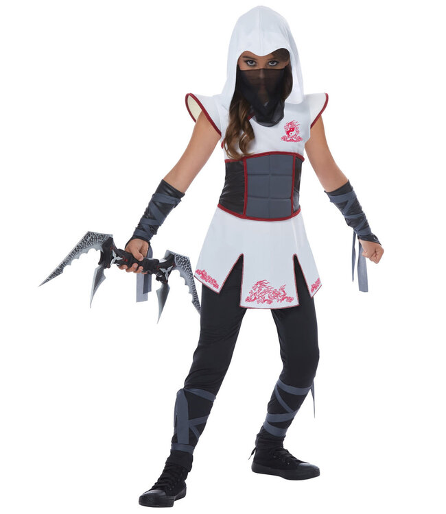 California Costumes Fearless Ninja  Girls Costume-White