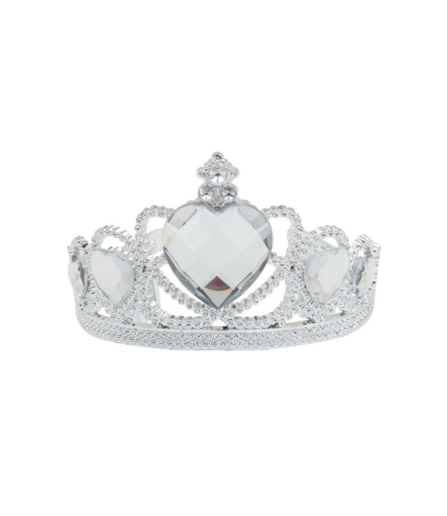 Rubies Costumes Tiara Silver Plastic Delux/Clear Stone