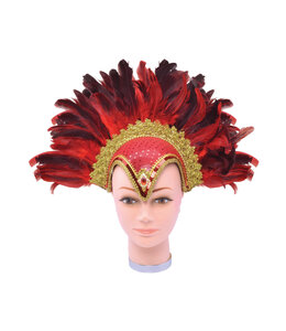 Rubies Costumes Feather Helmet Red Jewel & Plume