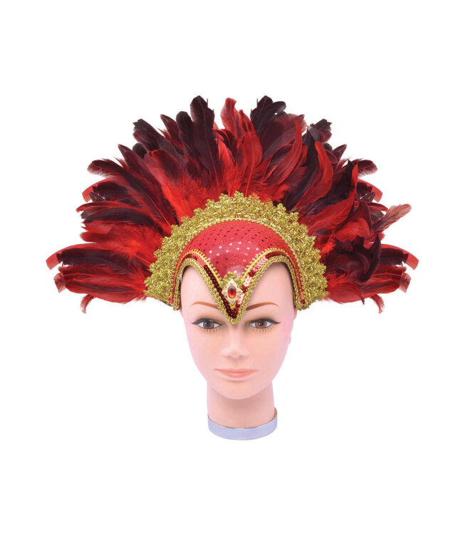 Rubies Costumes Feather Helmet Red Jewel & Plume