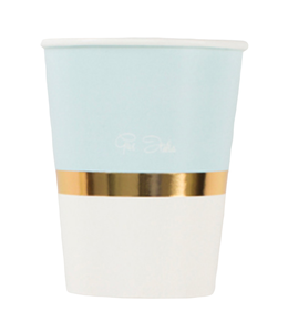 Givvi Candles Cups & Wrapper 8/pk-Light Blue