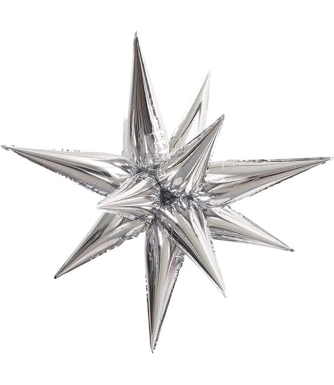 12 Point Star Burst Balloon-Silver