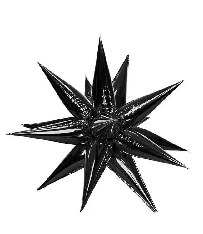 12 Point Star Burst Balloon-Black